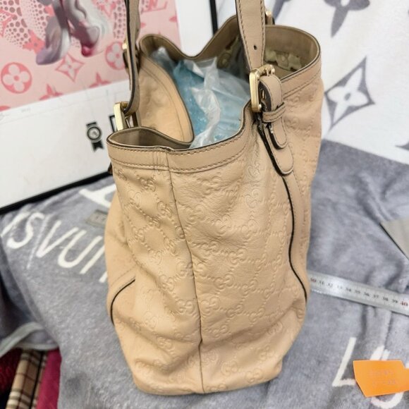 Gucci Beige Leather Medium GG Britt Tote - Picture 9 of 10